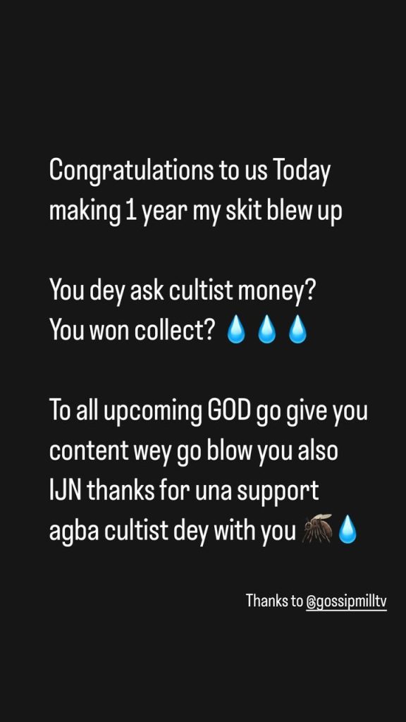 OGB Recent prays for upcoming skit-makers as he marks one year anniversary of hitting fame - ogb recent 3028128233828228599