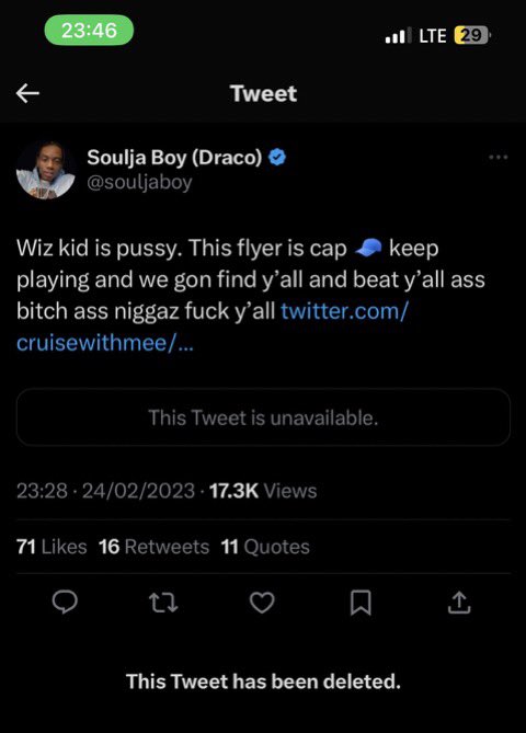US rapper, Soulja Boy threatens Wizkid's life - soulja threaten wiz