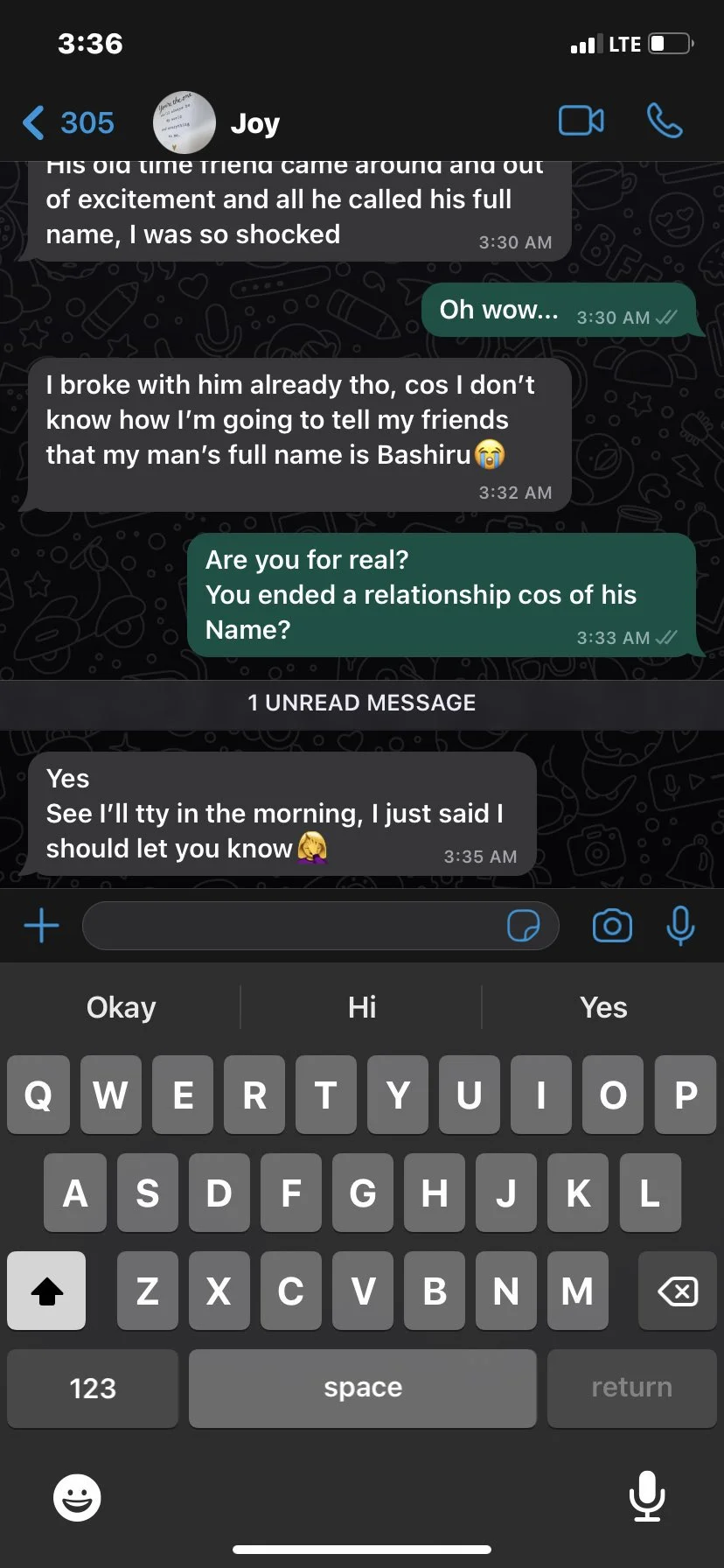 Lady breaks up with boyfriend after discovering his real name is Bashiru - b