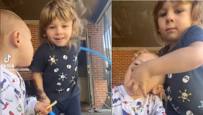 Three-year-old boy swiftly saves little brother from swallowing unknown object (Video)