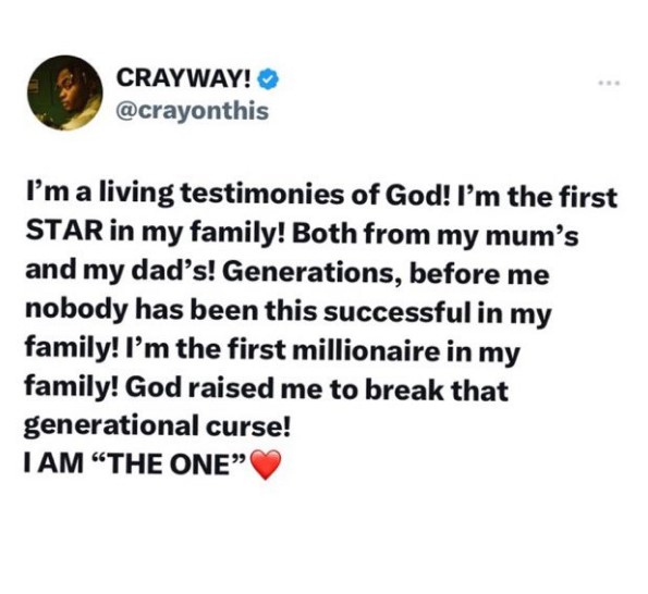 Singer Crayon thankful for being first millionaire in his family - cd