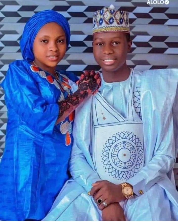 Viral photos of underage couple who tied the knot in Sokoto stirs controversy - couple