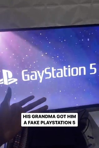 Man heartbroken after finding out his grandma gifted him fake PlayStation 5 (Video) - playstation prank gift