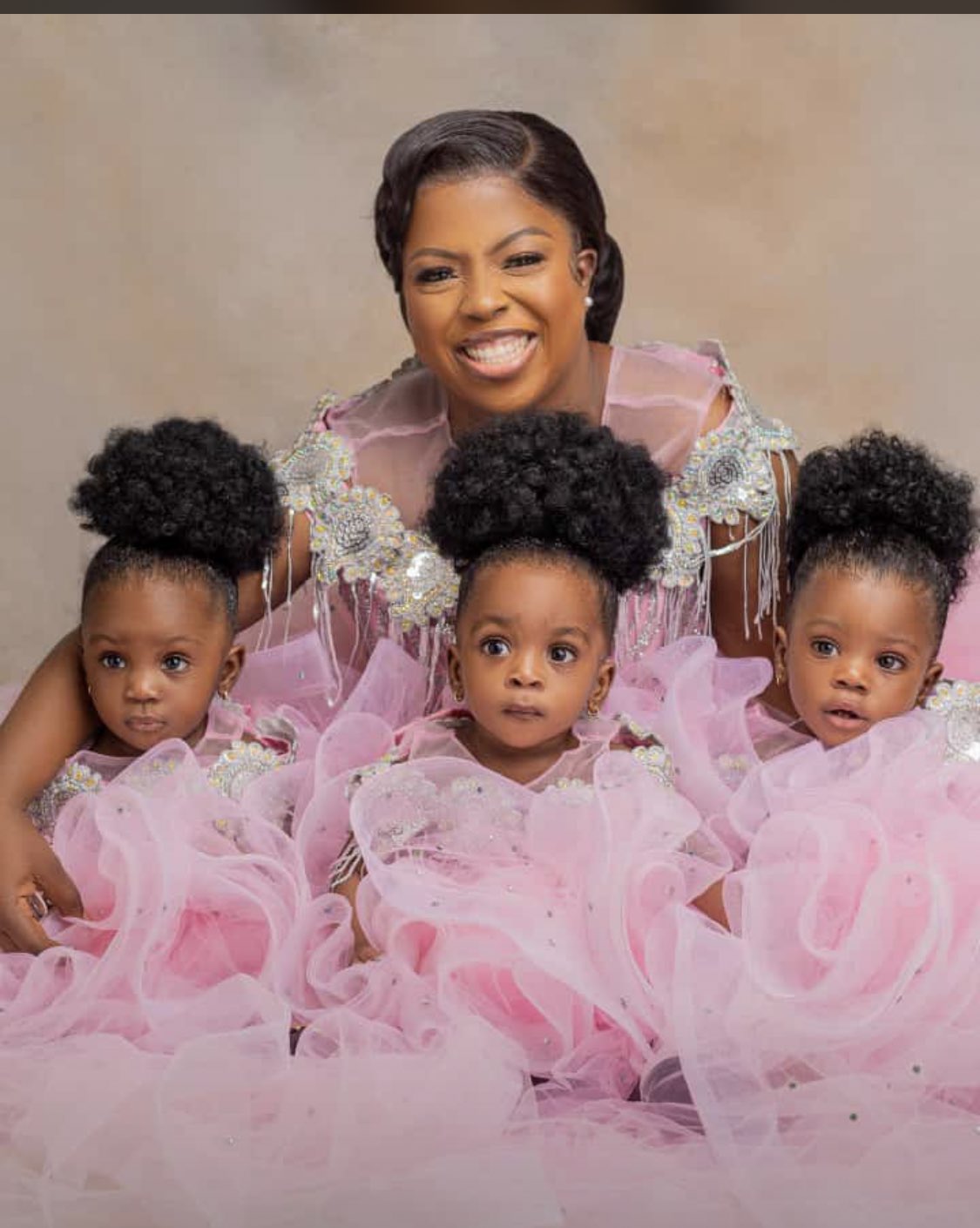 Lady celebrates birthday of aunt's triplets whom she welcomed after years - woman triplets