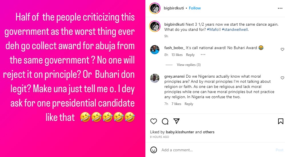 I expected certain people to reject the national honours from Buhari &#8211; Seun Kuti