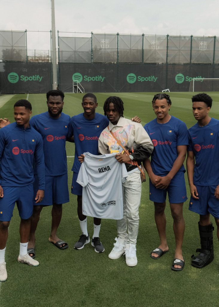 Rema seen performing for FC Barcelona squad [Video]