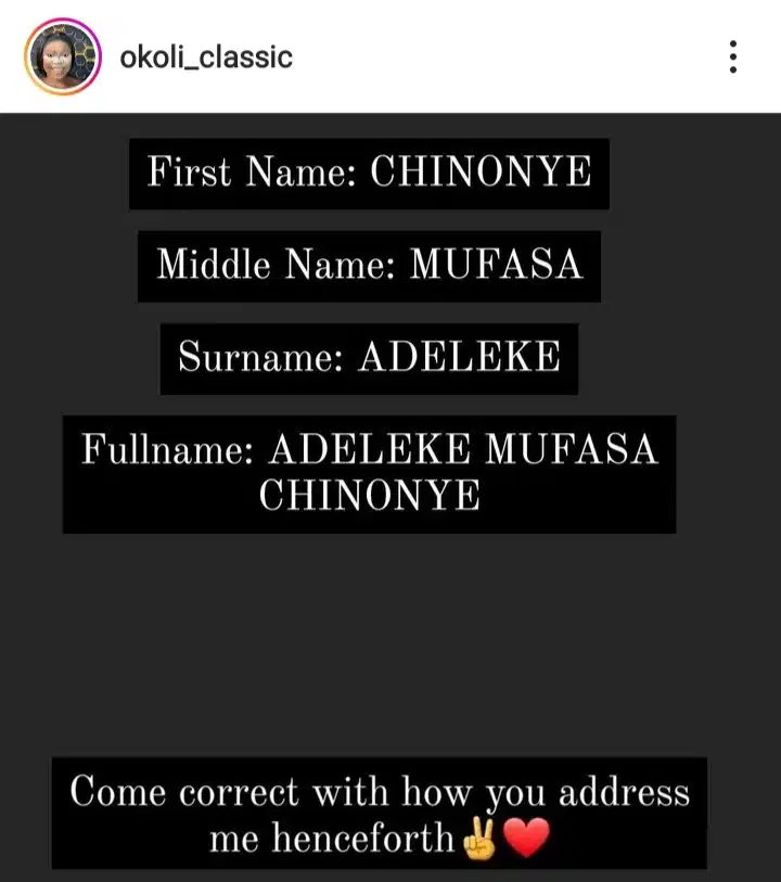Okoli name change Adeleke