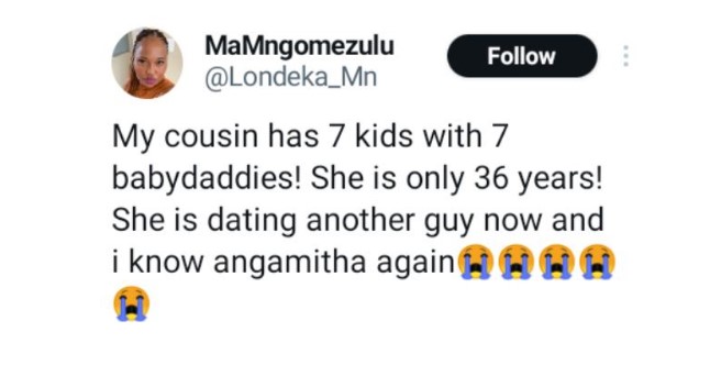 Lady cousin 7 kids