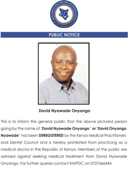 Fake doctor 16 years kenya
