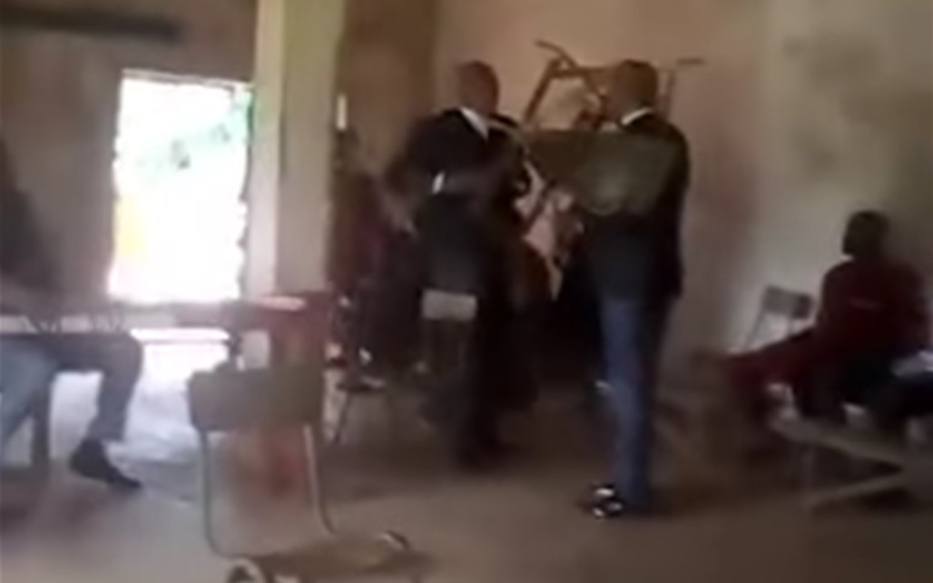 Lawyers fight with chair