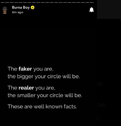Burna Boy fake circle