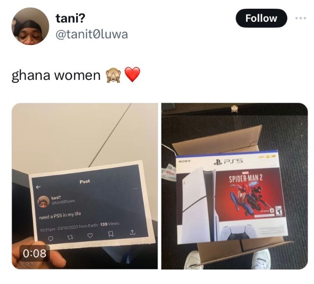 Ghanaian girlfriend PS5