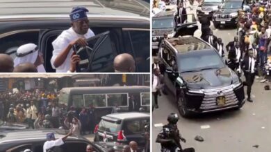 "We are hungry" - Lagosians cry out to Tinubu's convoy