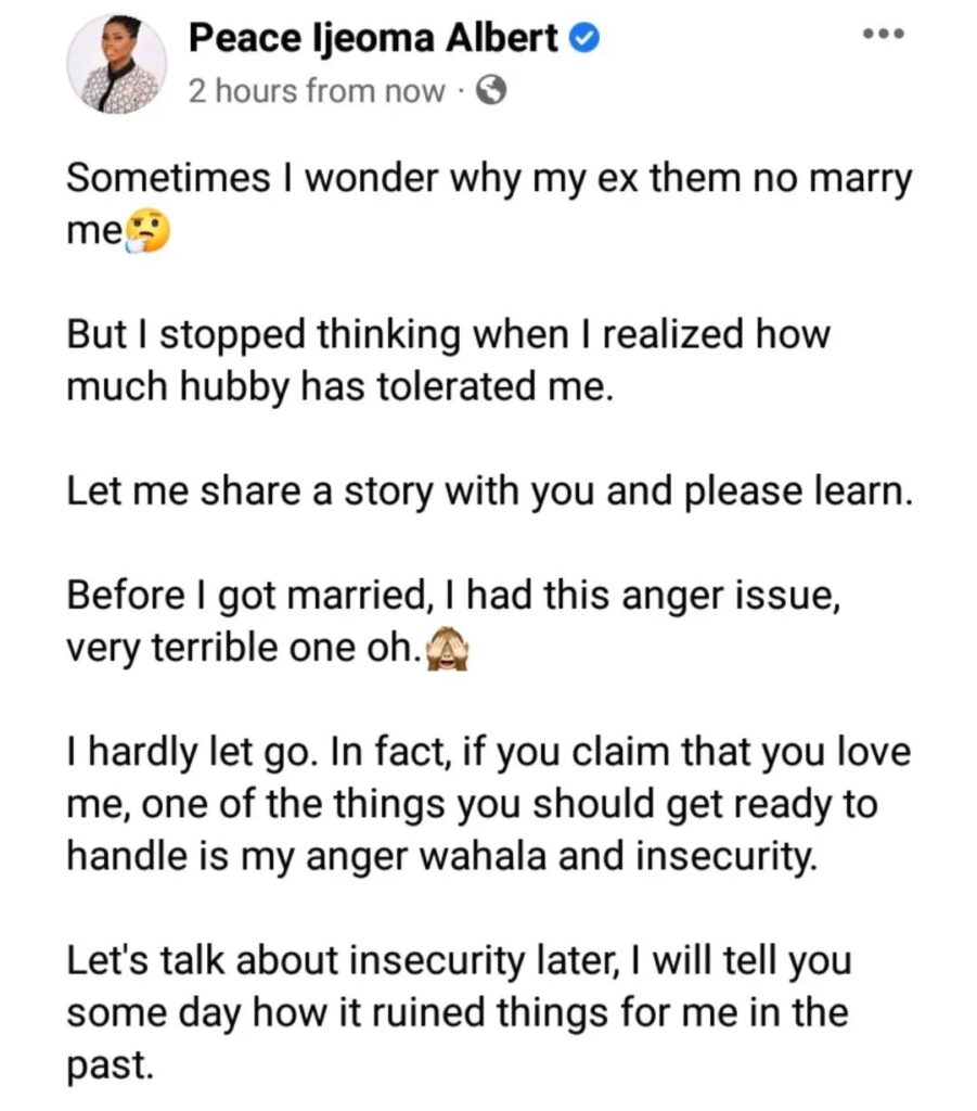 My exes didn't marry me due to my terrible anger issue - Nigerian woman