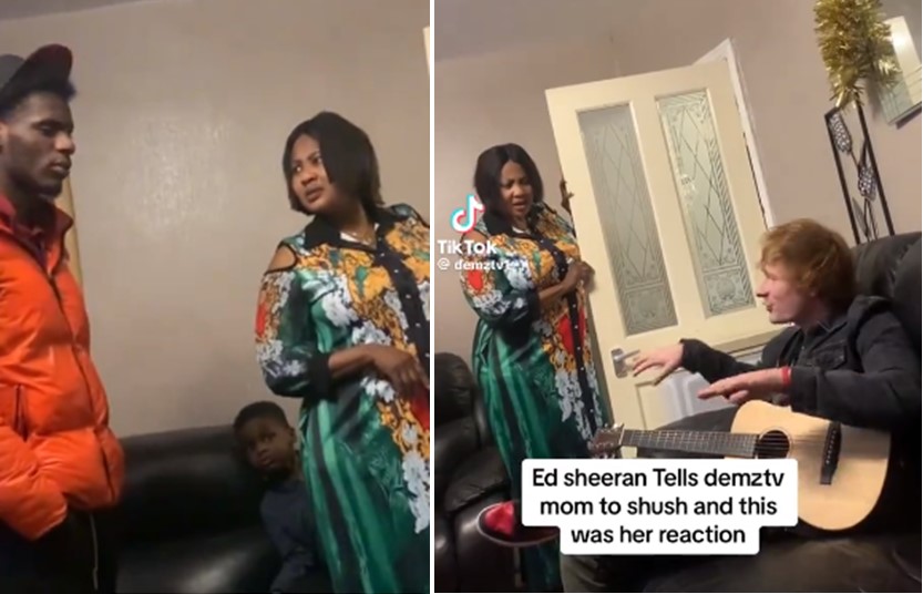 moment Ed Esheeran asked Nigerian mom to keep quiet 