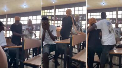 Two female students exchange hot slaps over one man in class (Video)
