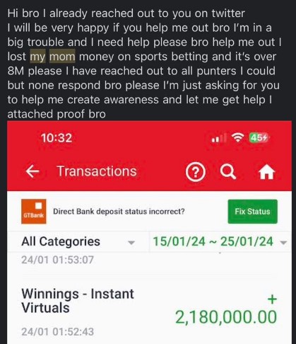 Man cries bitterly after losing his mother’s N8m to sports betting