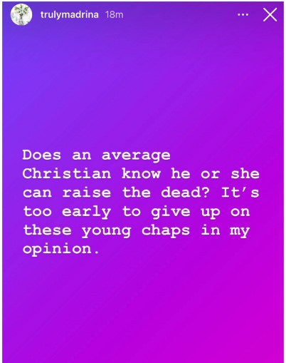 “An average christian can raise the dead” - Cynthia Morgan 
