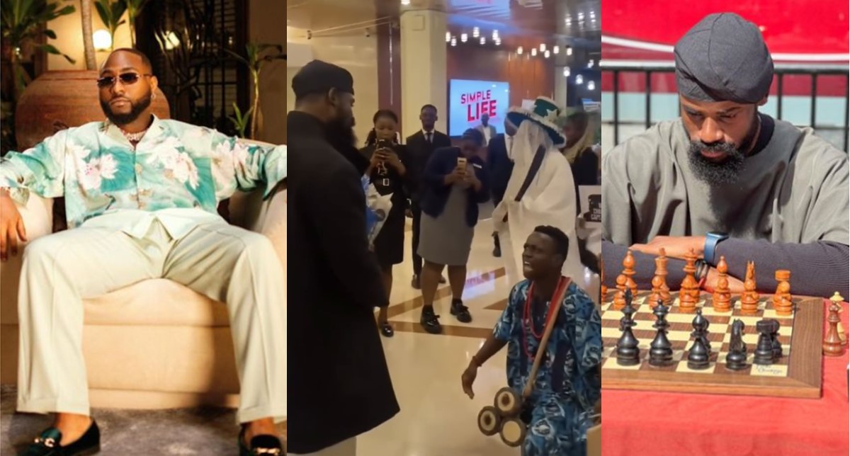 Davido reacts as chess master, Tunde Onakoya gets hero’s welcome at airport (Video)