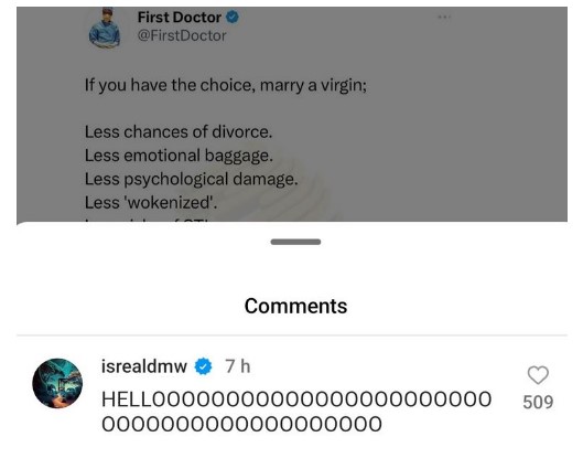 Israel DMW reacts as doctor lists 10 benefits of marrying virgin
