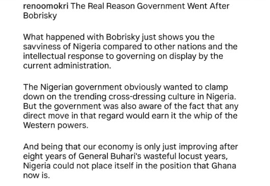 Real reason government sent Bobrisky to prison - Omokri