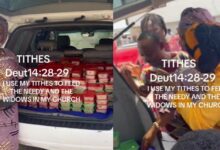 Woman feeds the less privileged with her tithe