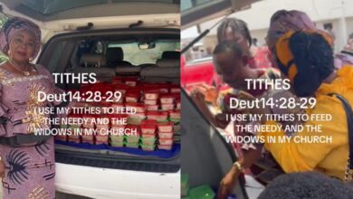 Woman feeds the less privileged with her tithe