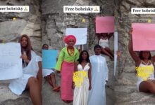 Crossdressers storm hill to protest and demand release of Bobrisky