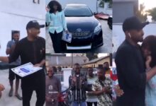 Lady moved to emotions as her boss gifts her a car in Port Harcourt