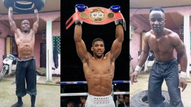 Heavily-built Nigerian man challenges Anthony Joshua to boxing match