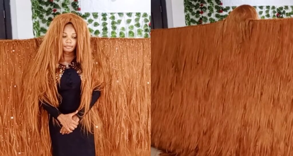 Nigerian lady sets Guinness World Record for the widest wig